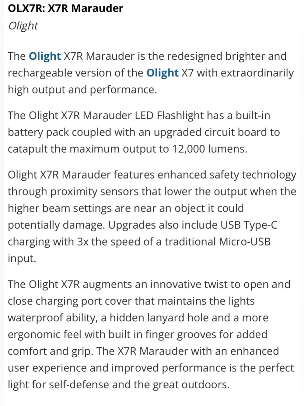 🔦 Olight X7R Marauder Rechargeable LED Flashlight – Black - Picture 16 of 17